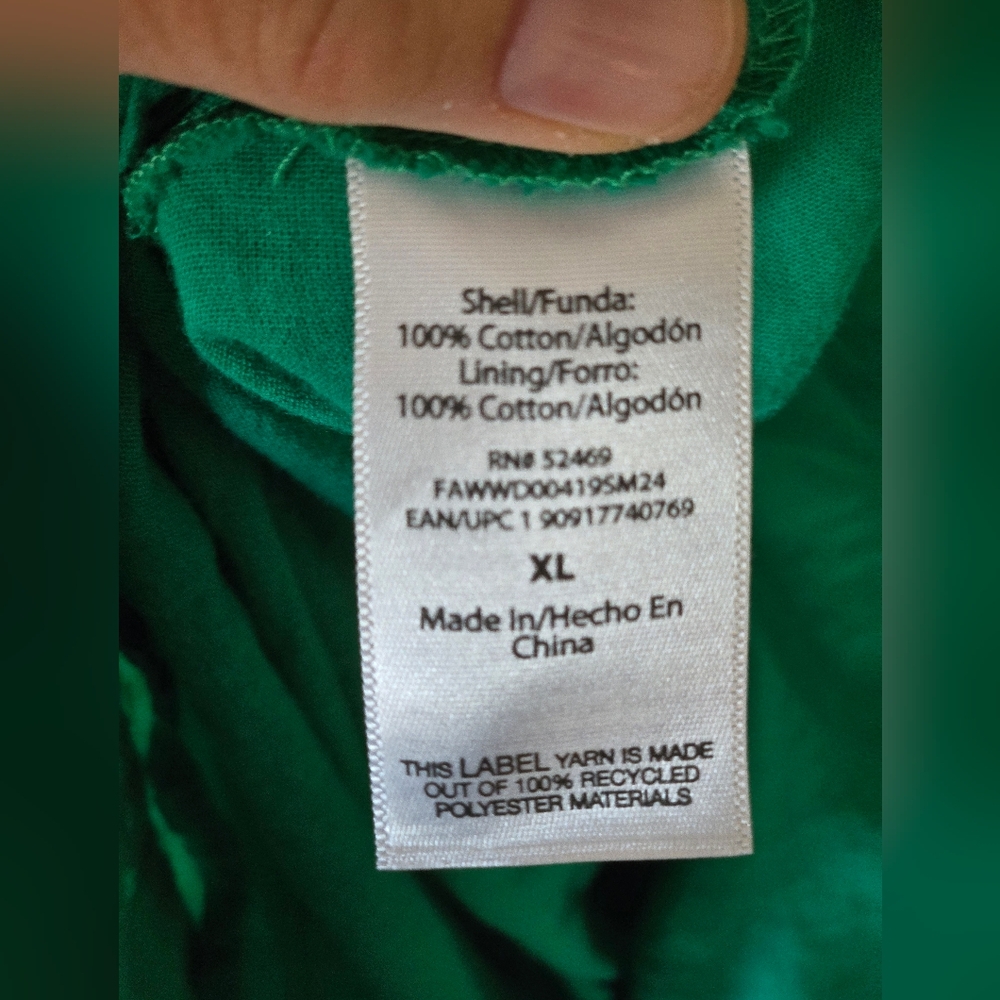 Free Assembly, Green Cotton Eyelet Dress, Sz. XL - Picture 5 of 5